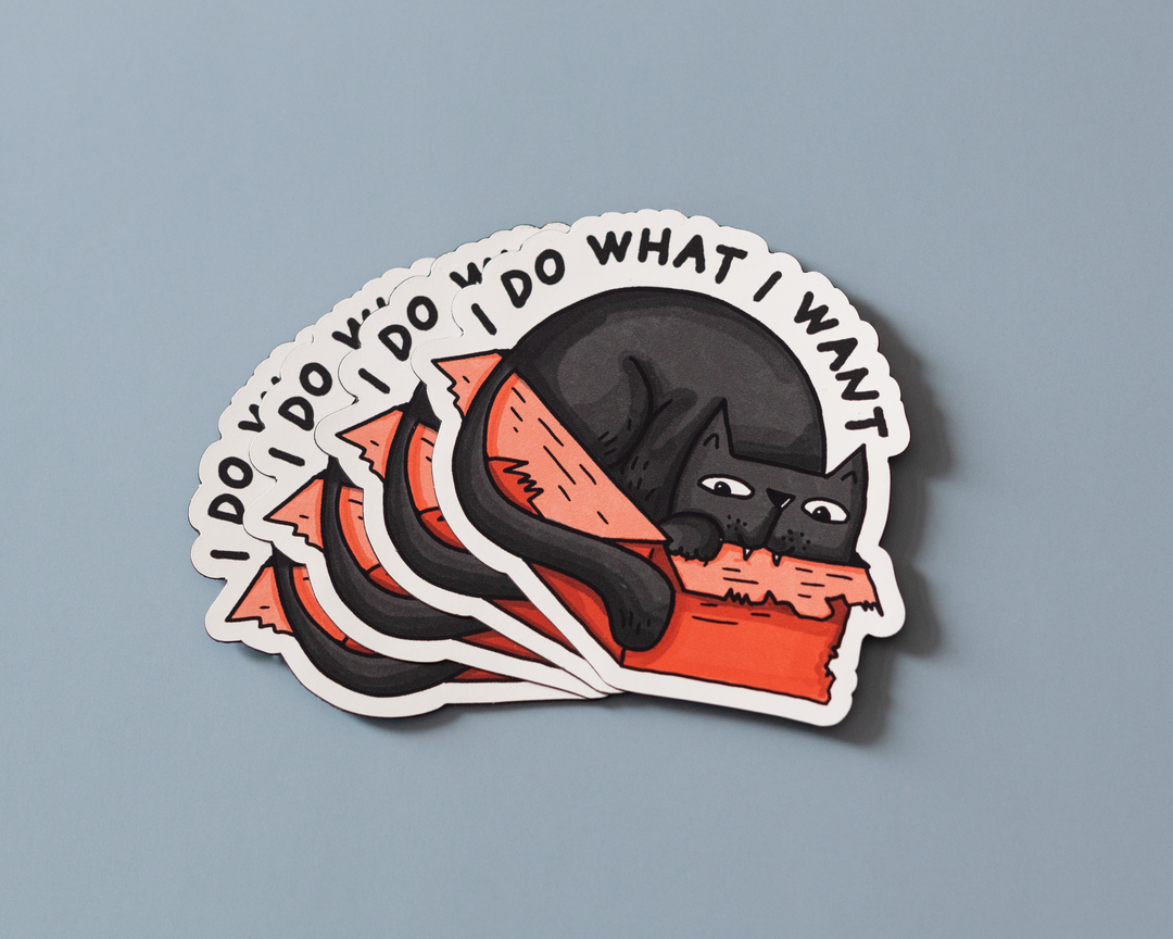Black Cat Funny Saying Sticker