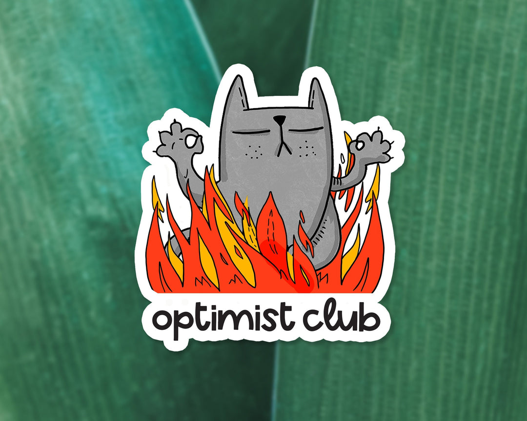 Optimist Cat Sticker