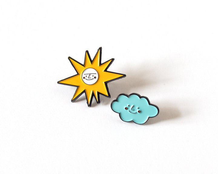 Cute Sun and Coud Enamel Pin Bundle