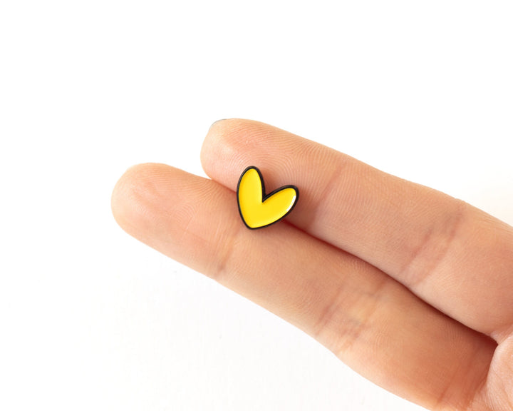 Mini Yellow Heart Enamel Pin