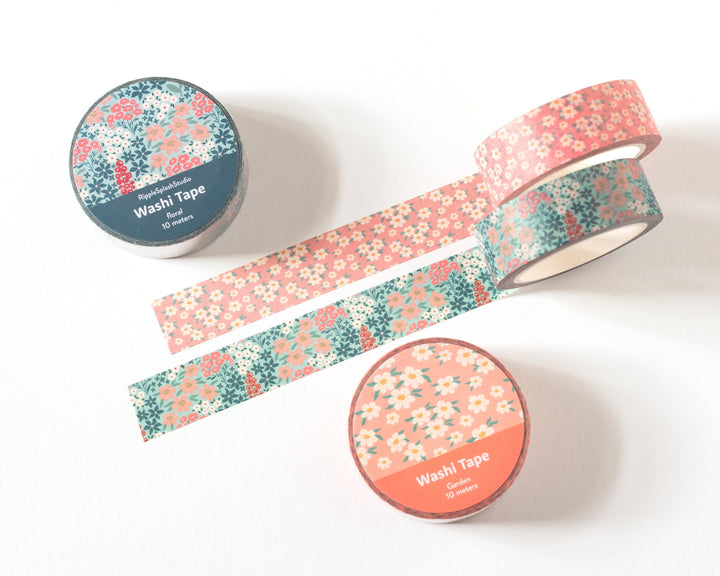 Floral Washi Tape Set of 2 - 15mm