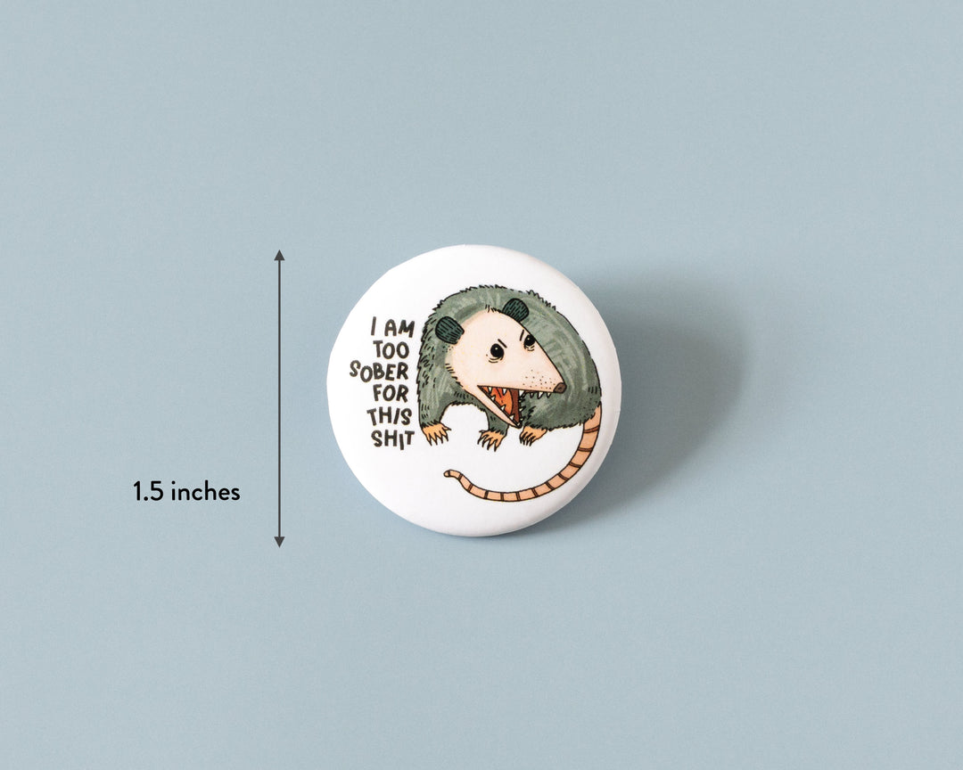 Funny Possum Button Pin