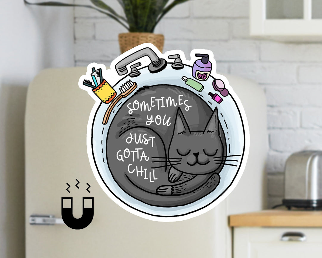 Grey Cat Magnet