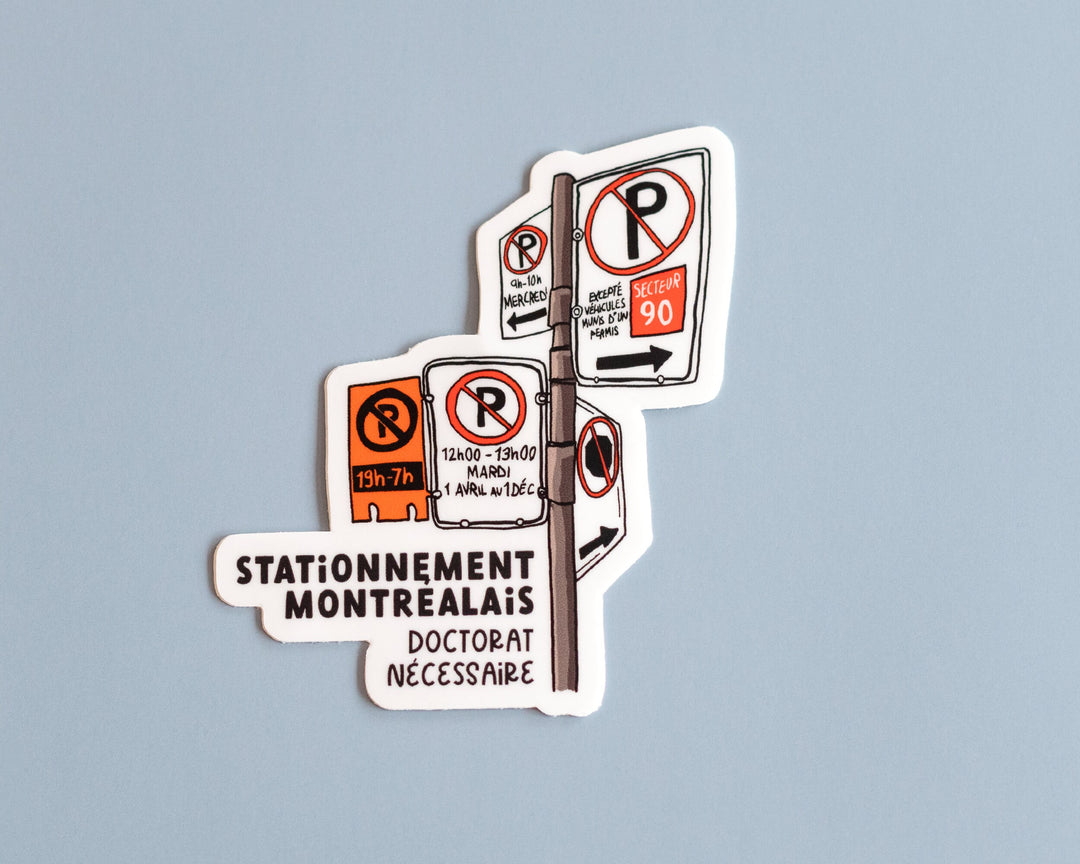Montreal Parking Sign Sticker