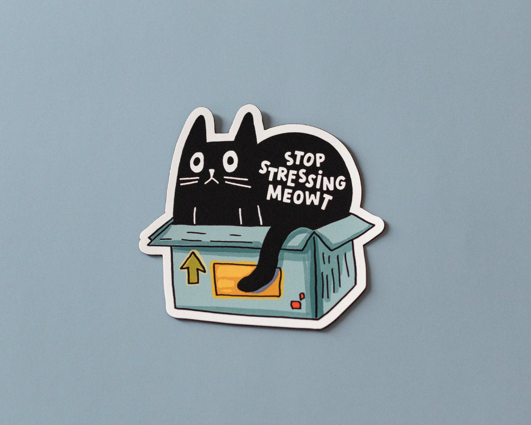 Funny Cat Sticker - Anxiety Cat