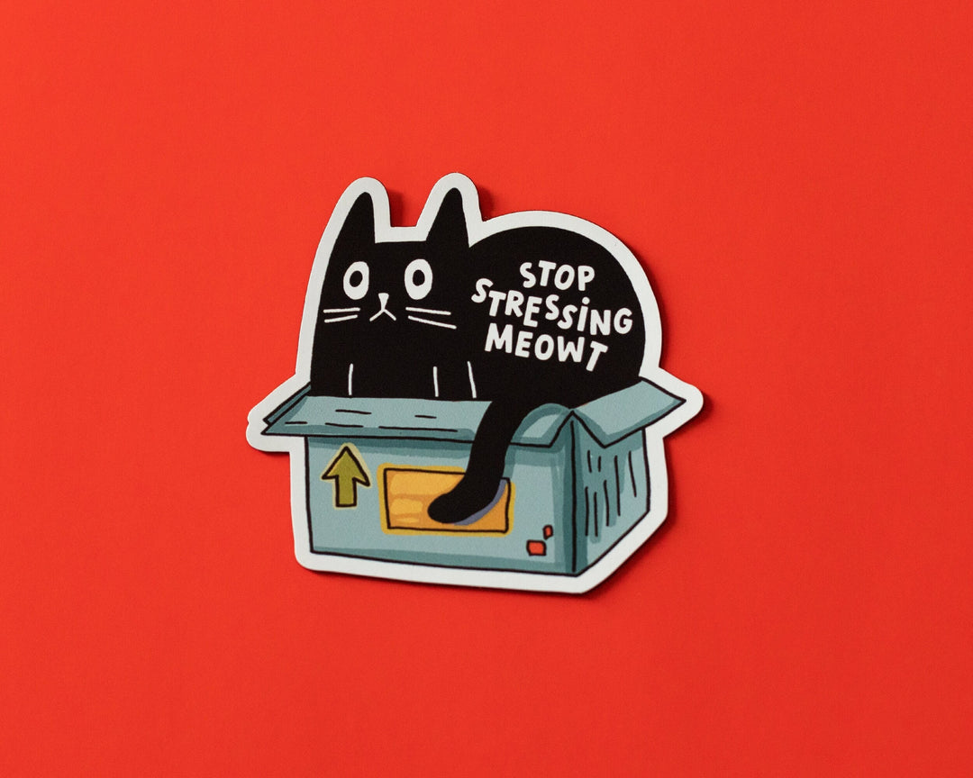 Funny Cat Sticker - Anxiety Cat