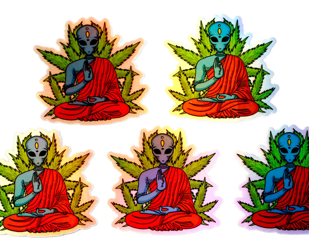 Weed holographic sticker
