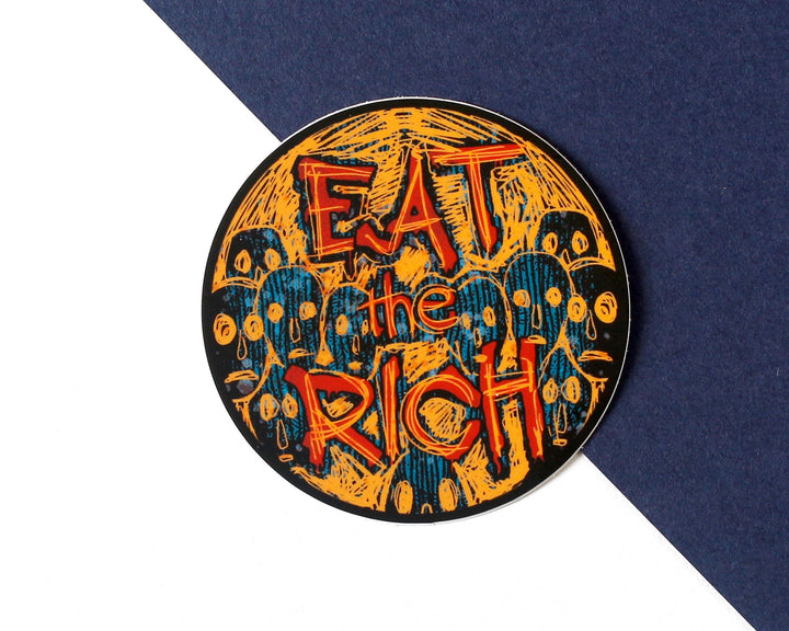 Eat the rich vinyl sticker