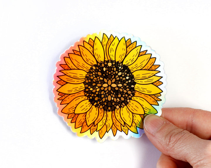 Sunflower holographic sticker