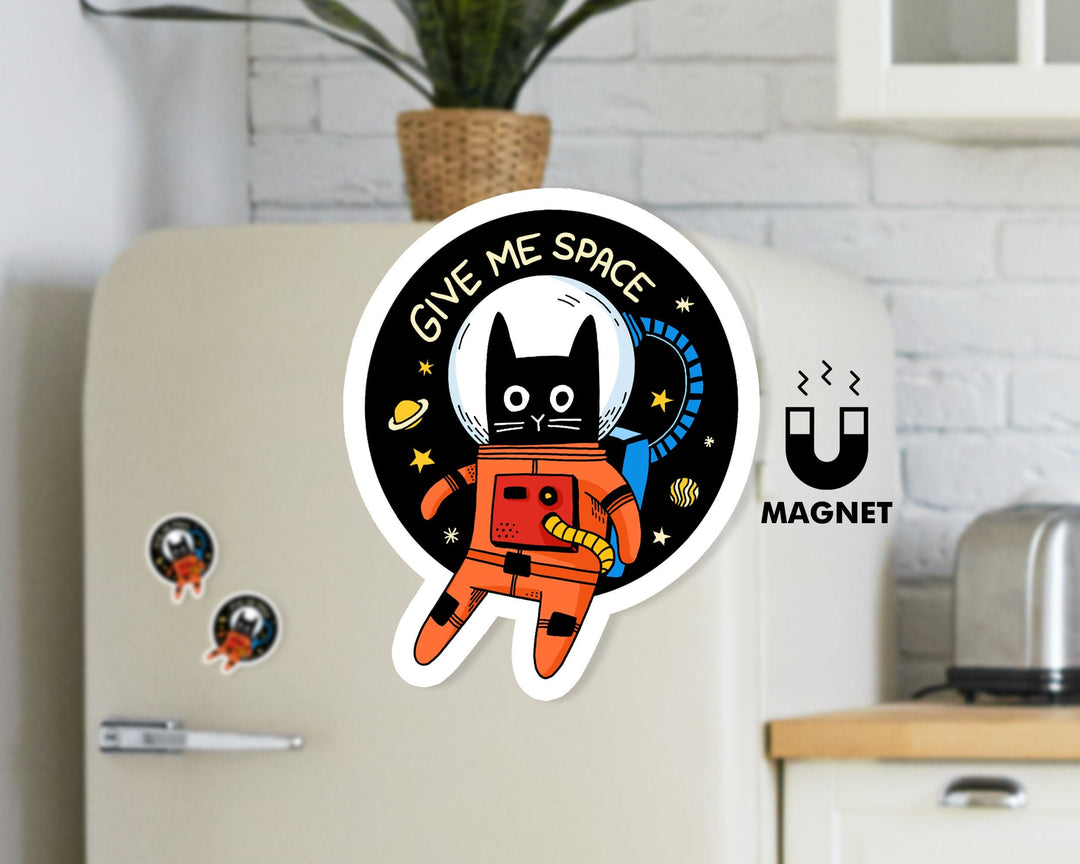 Space Cat Magnet - Give Me Space