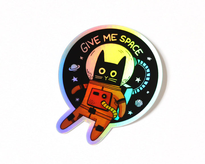 Astronaut cat holographic sticker
