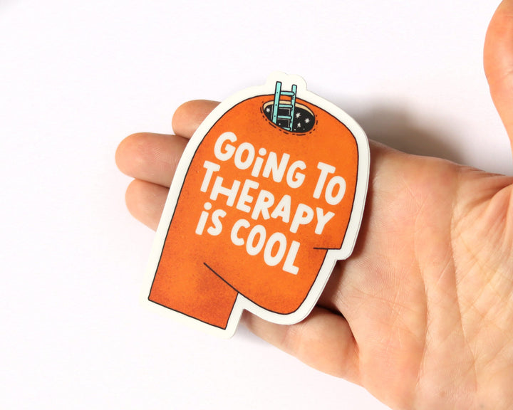 Going to therapy is cool vinyl sticker
