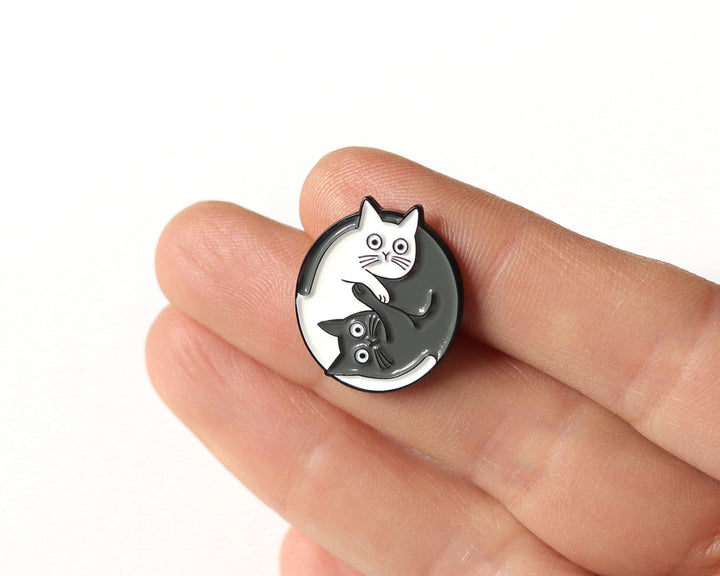Yin Yang Cat Enamel Pin