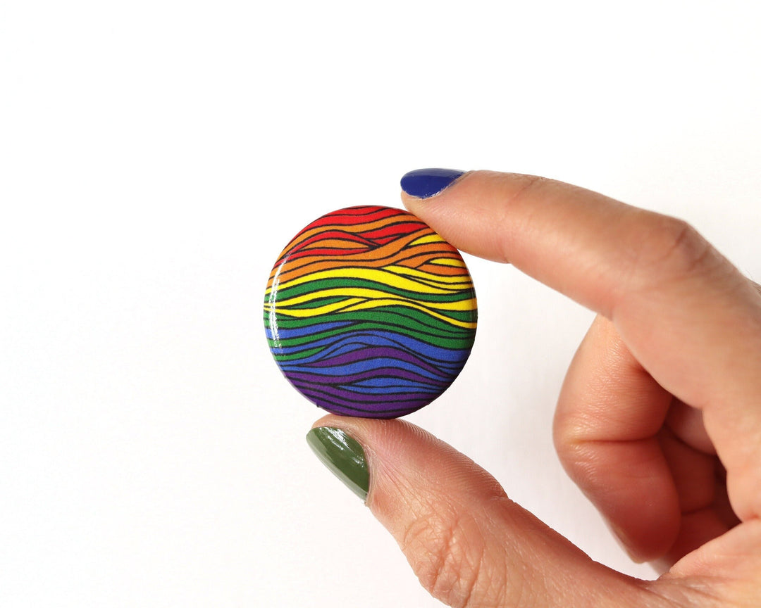 Subtle Gay Flag Button Pin