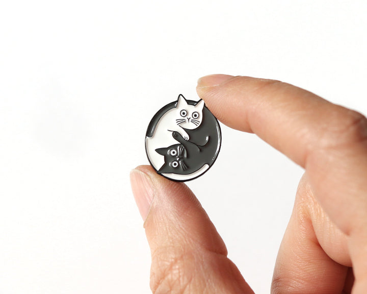 Yin Yang Cat Enamel Pin