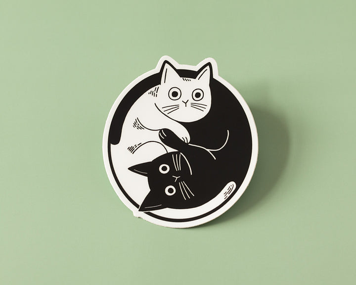 Yin and Yang cat vinyl sticker