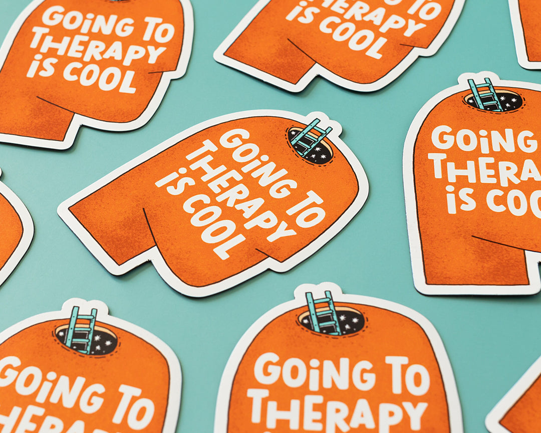 Going to therapy is cool vinyl sticker