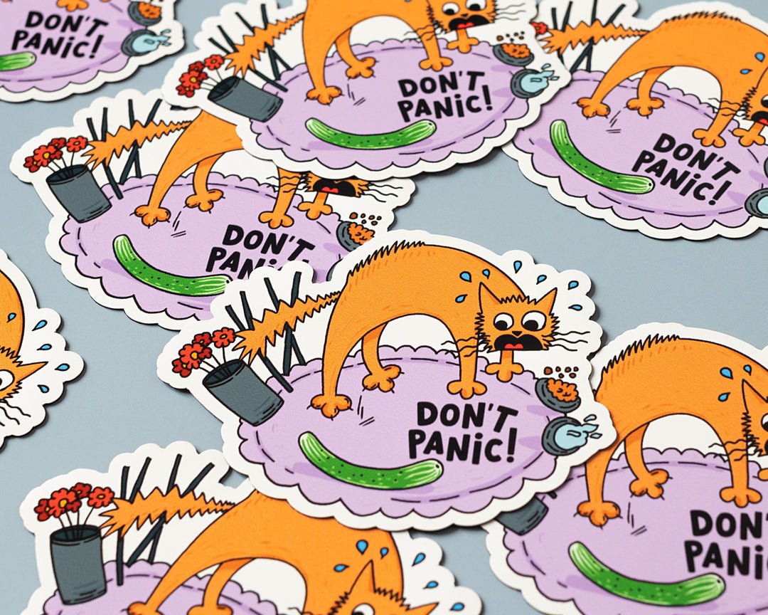 Don't Panic Cat Magnet