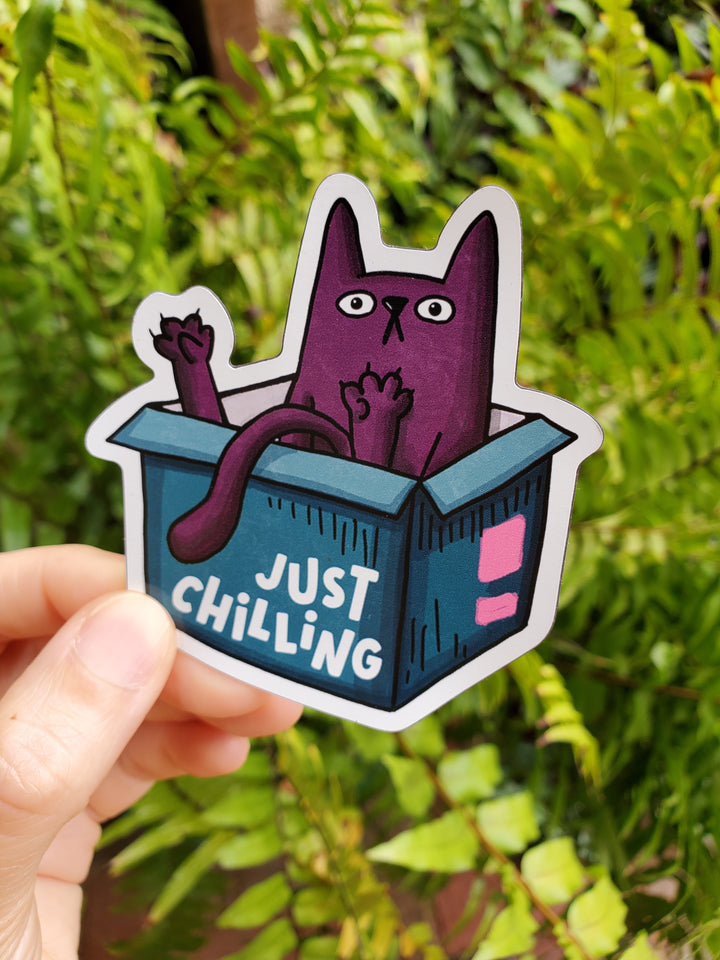 Just Chilling Cat Vinyl Sticker