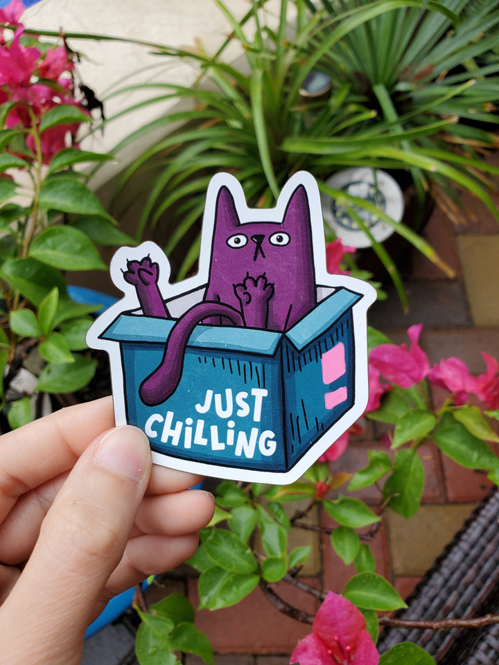 Just Chilling Cat Vinyl Sticker