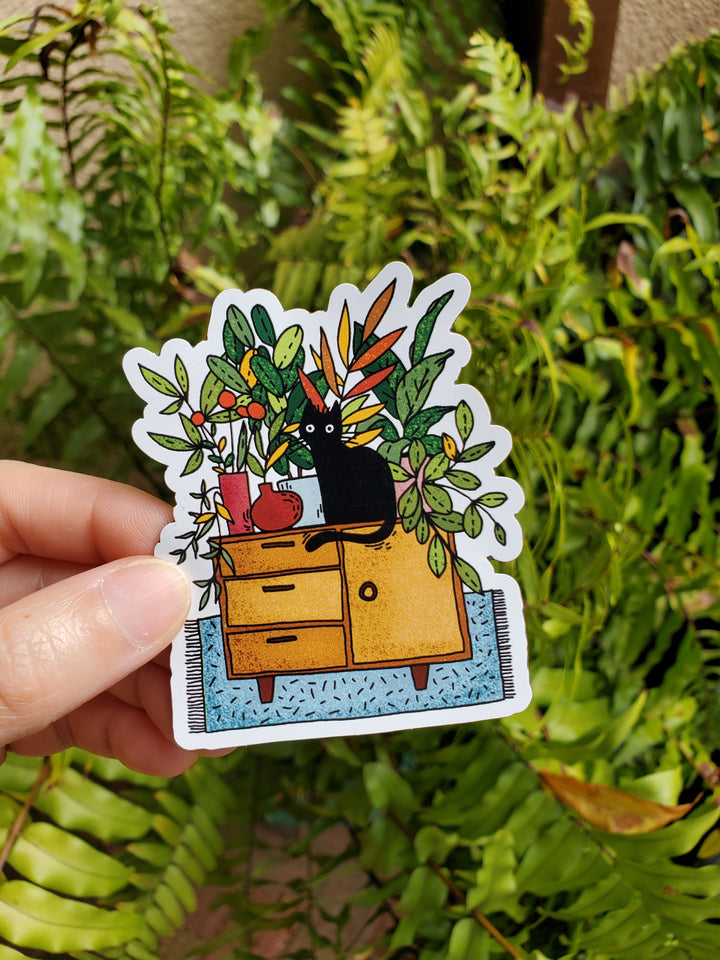 Cat and Plants Magnet