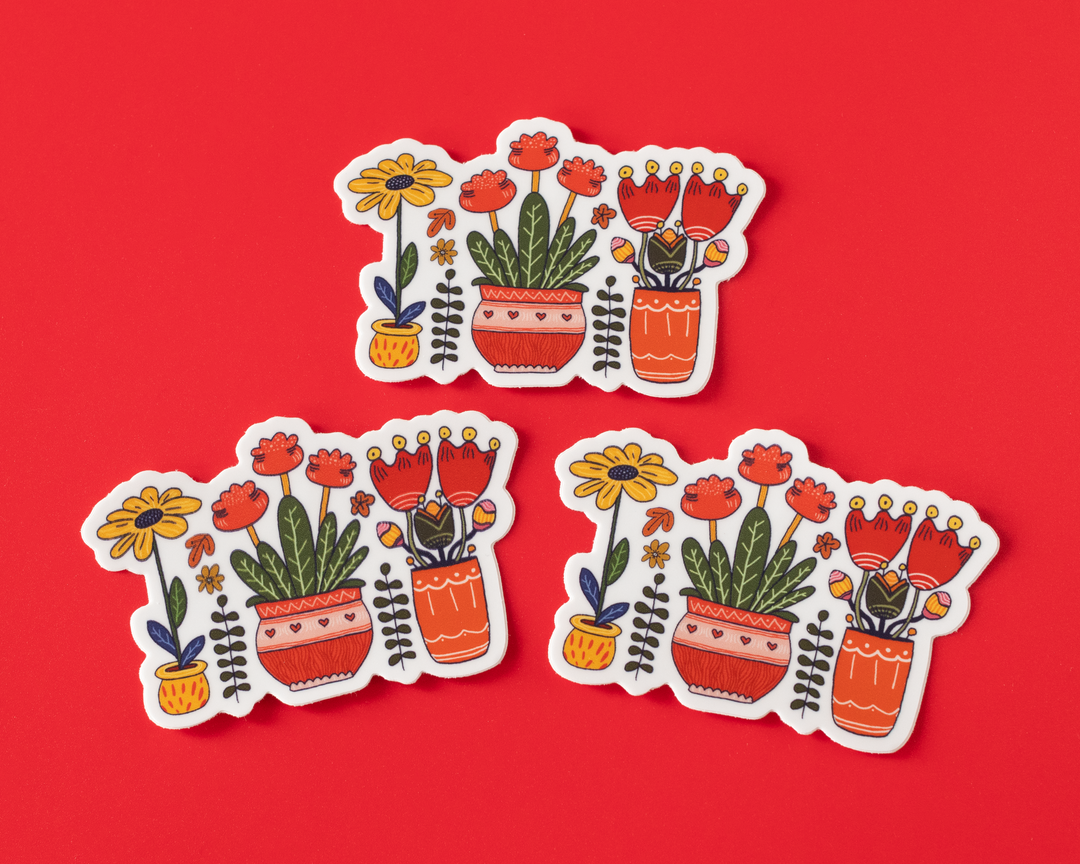 Potted Plants Vinyl Sticker