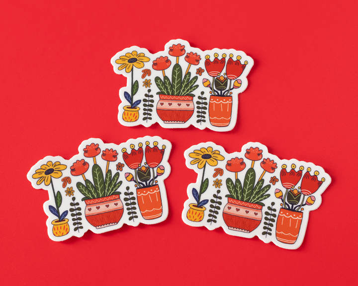 Potted Plants Vinyl Sticker