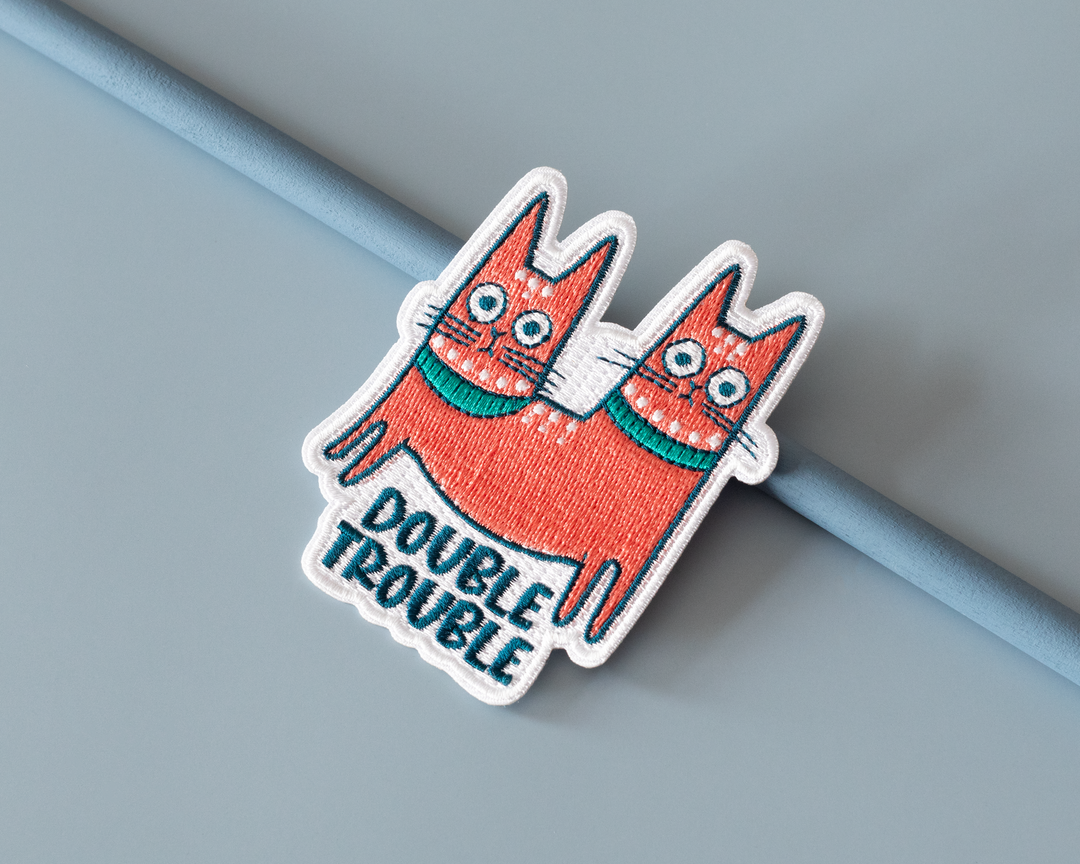 Double Trouble Cat Iron-On Patch