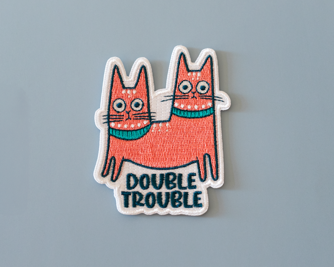 Double Trouble Cat Iron-On Patch