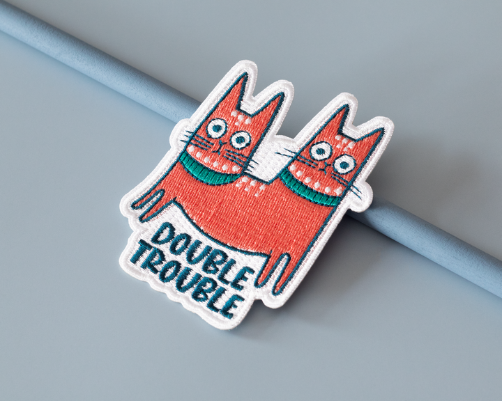 Double Trouble Cat Iron-On Patch