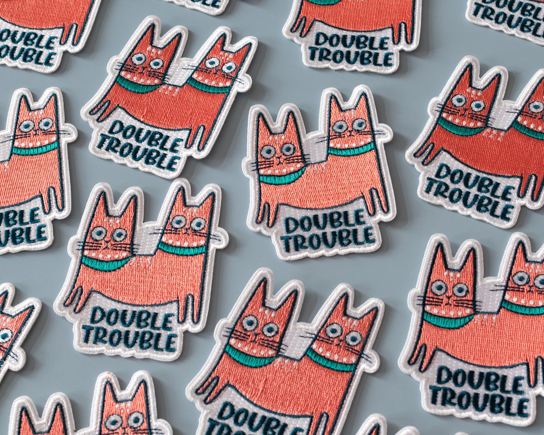 Double Trouble Cat Iron-On Patch