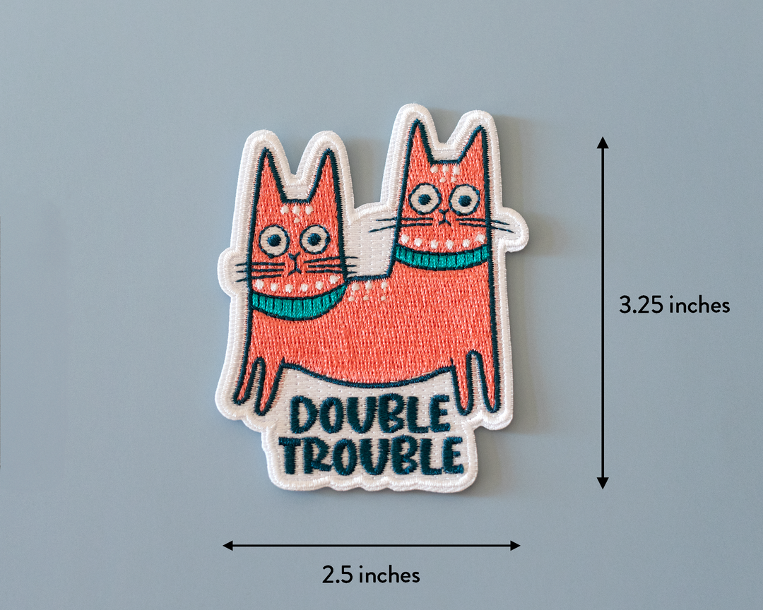 Double Trouble Cat Iron-On Patch