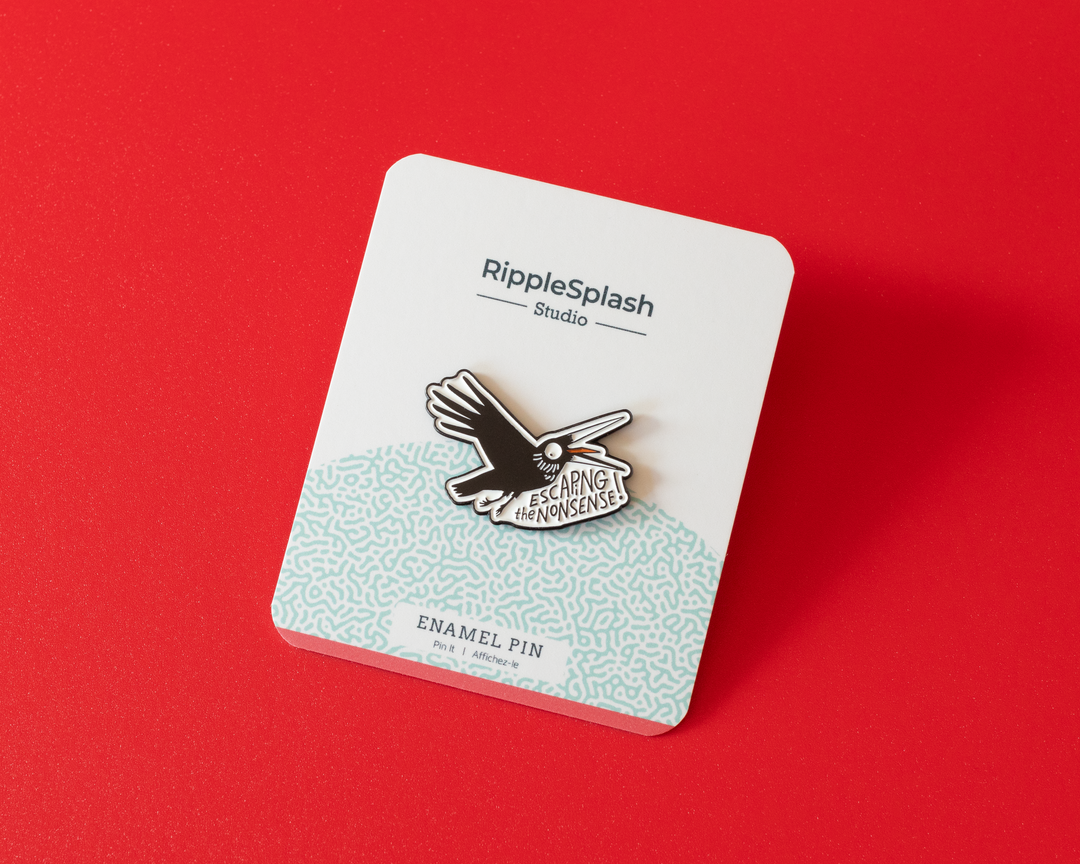 Escaping the Nonsense Enamel Pin – Funny Crow Lapel Pin