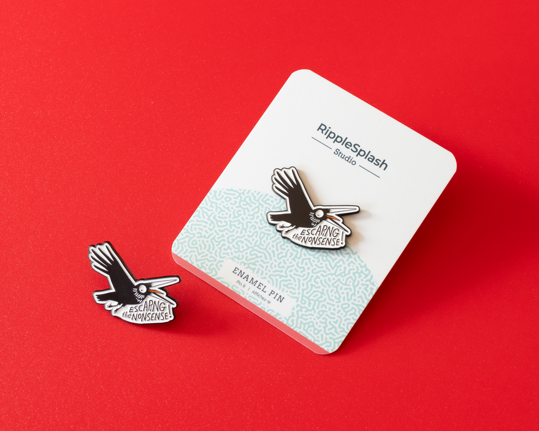 Escaping the Nonsense Enamel Pin – Funny Crow Lapel Pin