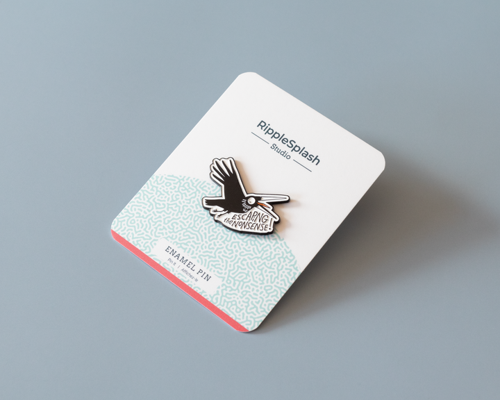 Escaping the Nonsense Enamel Pin – Funny Crow Lapel Pin