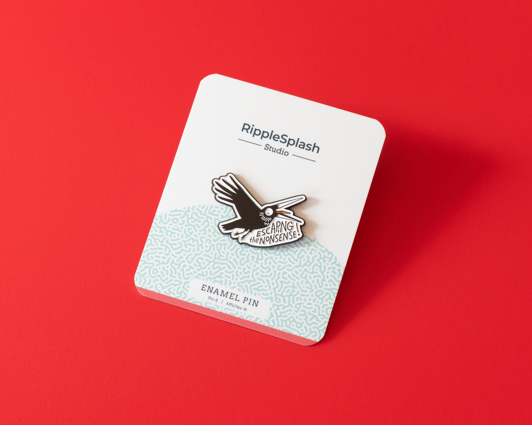 Escaping the Nonsense Enamel Pin – Funny Crow Lapel Pin