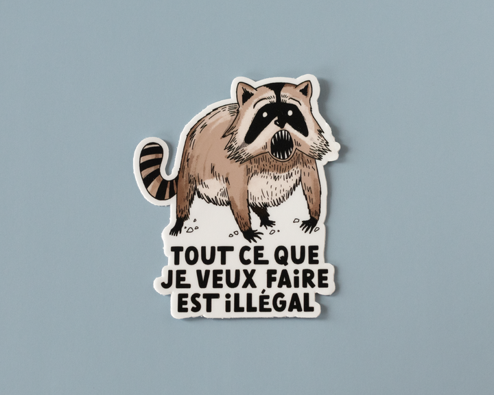 Tout Ce Que Je Veux Faire Est Illégal Vinyl Sticker