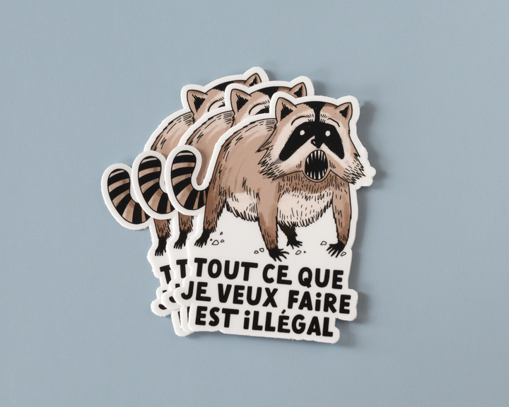 Tout Ce Que Je Veux Faire Est Illégal Vinyl Sticker
