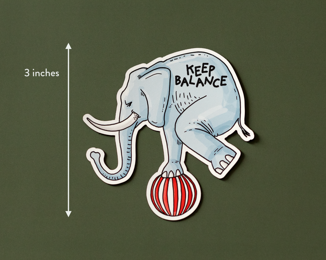 Keep Balance Elephant Vinyl Sticker