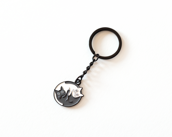 Yin Yang Cats Keychain
