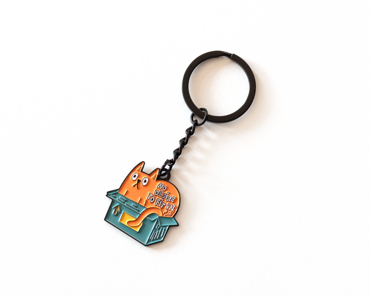 No Desire to Fit In Cat Keychain
