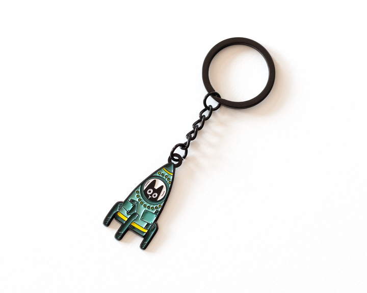 Rocket Cat Keychain