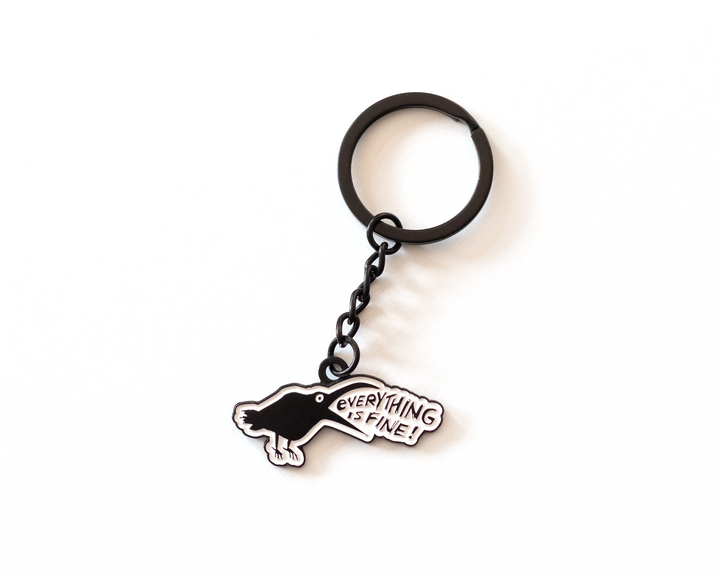 Everything Is Fine Crow Keychain