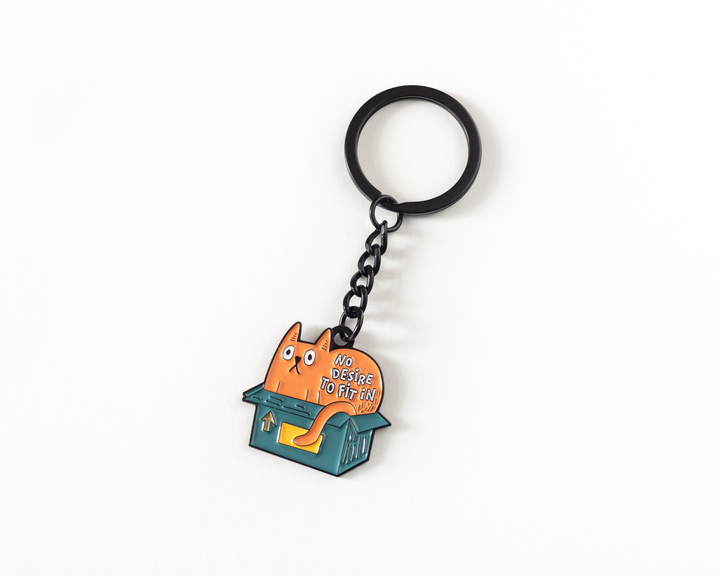 No Desire to Fit In Cat Keychain