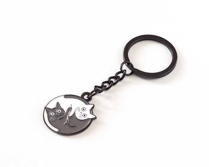 Yin Yang Cats Keychain