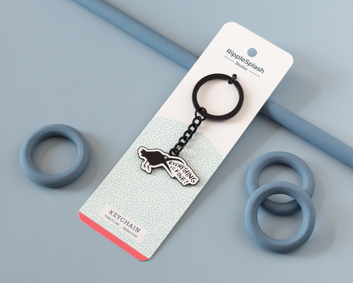 Everything Is Fine Crow Keychain