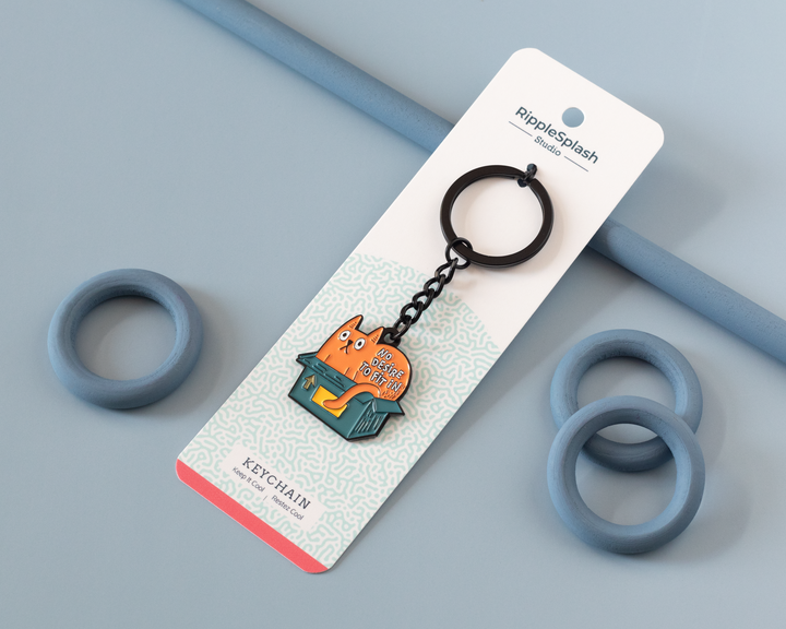 No Desire to Fit In Cat Keychain