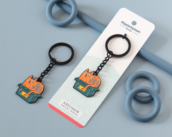 No Desire to Fit In Cat Keychain