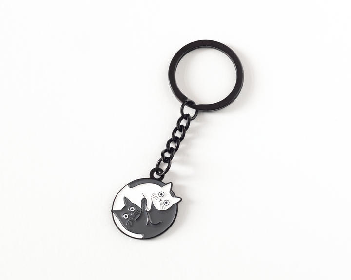 Yin Yang Cats Keychain