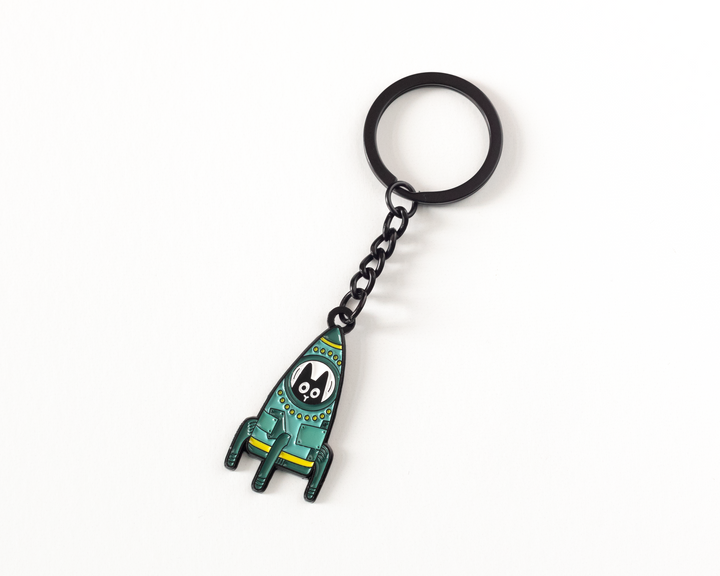 Rocket Cat Keychain